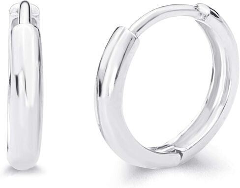 14k REAL Yellow OR White Gold 2mm Thickness Huggie Earrings (10 x 10 mm) in Saudi Arabia