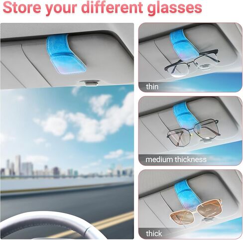 Sunglass Holder for Car Visor Sunglasses Clip Magnetic Leather Glasses Eyeglass Holder Truck Car Accessories for Woman Man -Abstract Leaf in Kuwait