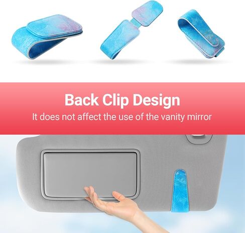 Sunglass Holder for Car Visor Sunglasses Clip Magnetic Leather Glasses Eyeglass Holder Truck Car Accessories for Woman Man -Abstract Leaf in Kuwait