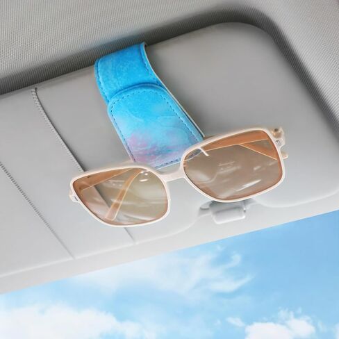 Sunglass Holder for Car Visor Sunglasses Clip Magnetic Leather Glasses Eyeglass Holder Truck Car Accessories for Woman Man -Abstract Leaf in Kuwait
