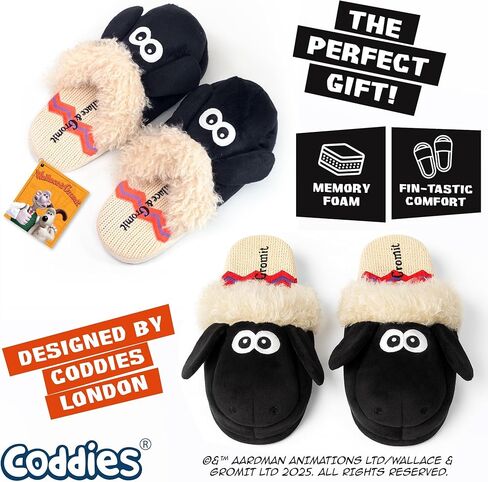 Coddies Shaun the Sheep Sliders - شبشب داخلي من الإسفنج الذكي ذو النعل الصلب - شبشب مريح للرجال والنساء والمراهقين - هدايا Shaun the Sheep الرسمية in Kuwait