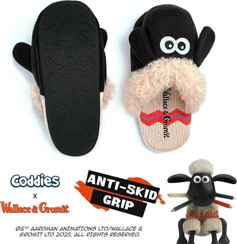 Coddies Shaun the Sheep Sliders - شبشب داخلي من الإسفنج الذكي ذو النعل الصلب - شبشب مريح للرجال والنساء والمراهقين - هدايا Shaun the Sheep الرسمية in Kuwait