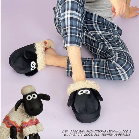 Coddies Shaun the Sheep Sliders - شبشب داخلي من الإسفنج الذكي ذو النعل الصلب - شبشب مريح للرجال والنساء والمراهقين - هدايا Shaun the Sheep الرسمية in Kuwait