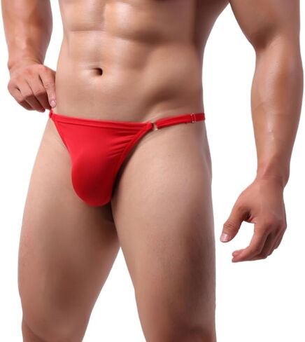 ملابس داخلية ثونغ للرجال بيكيني G String على شكل حرف T من الخلف ملابس سباحة غريبة ملابس داخلية صغيرة بمحيط قابل للتعديل مقاس واحد in Kuwait