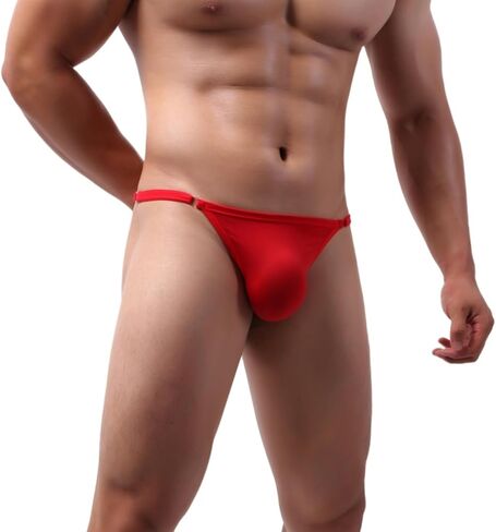 ملابس داخلية ثونغ للرجال بيكيني G String على شكل حرف T من الخلف ملابس سباحة غريبة ملابس داخلية صغيرة بمحيط قابل للتعديل مقاس واحد in Kuwait