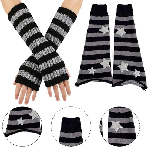 Star Leg Warmers Y2k، تدفئة الذراع للفتيات، تدفئة الساق المتوهجة، جوارب طويلة متماسكة فضفاضة الفخذ العليا in Kuwait