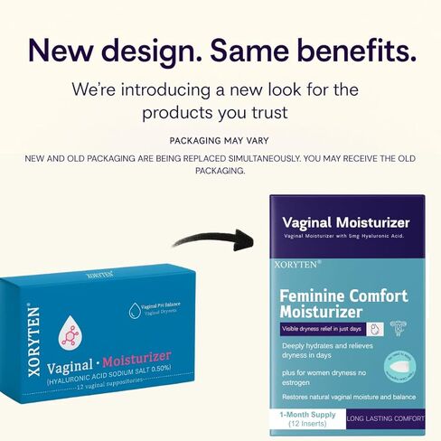 مرطب مهبلي للريفاري - 5 ملغ من حمض الهيالورونيك - جفاف المهبل، حشوات مهدئة خالية من الهرمونات، 12 تحميلة - كمية تكفي لمدة شهر، غير دهني in Kuwait