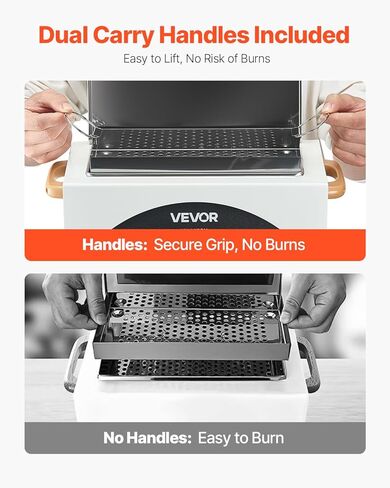 VEVOR High Temperature Autoclave Machine, 2L, 300W High Temperature Cleaner Machine Box with Adjustable Temperature and Time, Dry Heat Cabinet Nail Tool Cleaner for Labs, Home, Nail and Beauty Salons in Saudi Arabia