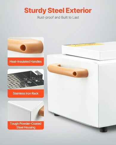VEVOR High Temperature Autoclave Machine, 2L, 300W High Temperature Cleaner Machine Box with Adjustable Temperature and Time, Dry Heat Cabinet Nail Tool Cleaner for Labs, Home, Nail and Beauty Salons in Saudi Arabia