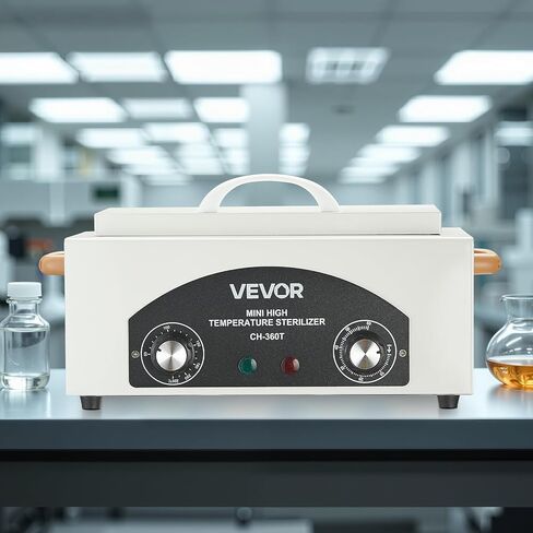 VEVOR High Temperature Autoclave Machine, 2L, 300W High Temperature Cleaner Machine Box with Adjustable Temperature and Time, Dry Heat Cabinet Nail Tool Cleaner for Labs, Home, Nail and Beauty Salons in Saudi Arabia