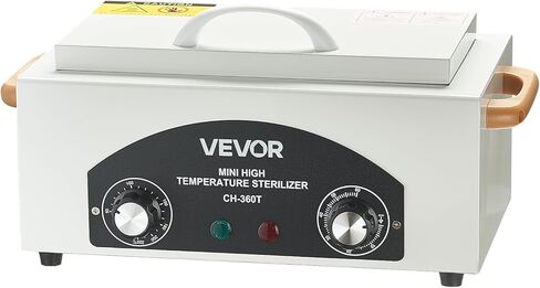 VEVOR High Temperature Autoclave Machine, 2L, 300W High Temperature Cleaner Machine Box with Adjustable Temperature and Time, Dry Heat Cabinet Nail Tool Cleaner for Labs, Home, Nail and Beauty Salons in Saudi Arabia