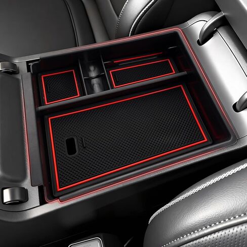 منظم وحدة التحكم المركزية من Autoorder لـ 2022 2023 2024 Hyundai Santa Cruz Accessories مسند الذراع صندوق تخزين صينية إدراج ثانوية مع 2 حصائر ملونة in Kuwait