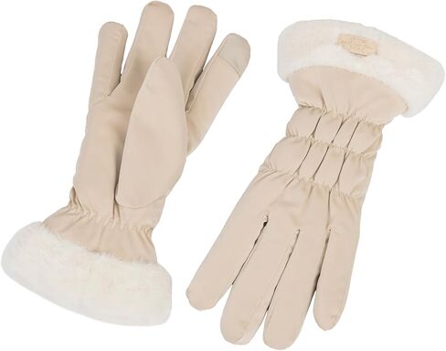 Womens Winter Gloves with Fur Cuffs -Touchscreen Warm Fleece Lined Gloves for Ladies Cold Weather in Saudi Arabia