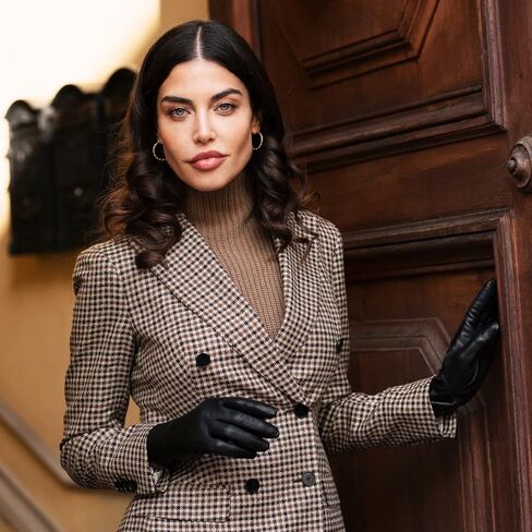 Fratelli Orsini Winter Gloves Isabella Black for Women - Lambskin Leather Gloves with cashmere lining - color Black in Saudi Arabia