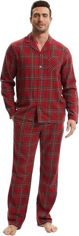 أطقم بيجامات قطنية 100% لعيد الميلاد المجيد للأزواج عيد الميلاد باللون الأحمر والأخضر منقوشة ملابس نوم دافئة طقم PJ للمهرجانات in Kuwait