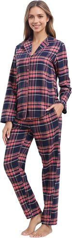 أطقم بيجامات قطنية 100% لعيد الميلاد المجيد للأزواج عيد الميلاد باللون الأحمر والأخضر منقوشة ملابس نوم دافئة طقم PJ للمهرجانات in Kuwait