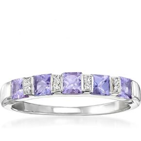 Ross-Simons 0.70 ct. t.w. Tanzanite Ring With Diamonds in Sterling Silver in Saudi Arabia