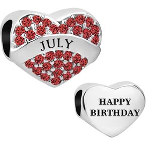 January-December Birthday Birthstone Charms for Pandora Bracelets Heart Gift for Women Birthday Jewelry in Kuwait