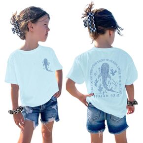 Girls Christian Whale Shark Shirts Kids Jesus God Religious Faith T Shirts Bible Verse Cute Graphic Tees Tops in Kuwait
