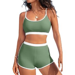 Herseas High Waisted Bikini Sets for Women - 2 Piece Tummy Control Swimsuits Modest Bathing Suit Shorts Swim Suits 2026 in Saudi Arabia