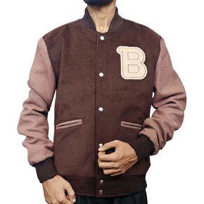 MUKHTALIF Mens Varsity Letterman Fashion Wool Bomber Slim Fit Casual Warm Boys College Baseball Jacket in Saudi Arabia