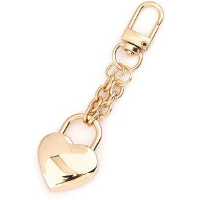 Heart Gold Plated Padlock Charm for Purses - Lock Keychain Gift Set for her, Handbag Accessories Valentine Birthday Gifts in Saudi Arabia