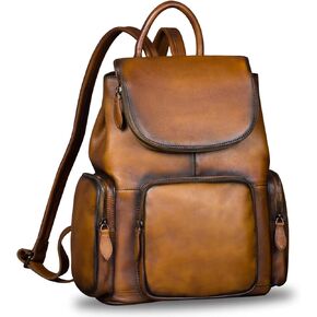 IVTG Genuine Leather Backpack for Women Shoulder Bag Vintage Designer Back Bag Fashion Rucksack Casual Daypack (Brown) in Saudi Arabia