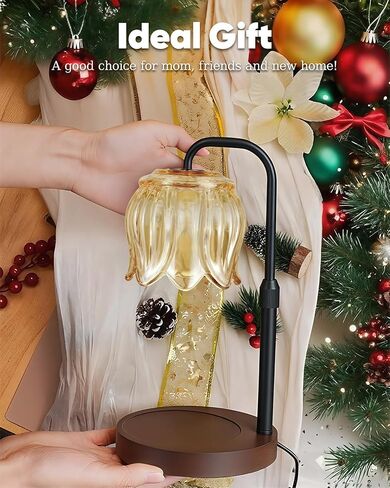Candle Warmer Lamp with Timer Dimmable, Adjustable Height for Electric Candle Warmer Lamp, Wax Warmer Lamp for Birthday Gifts for Women, House Warming Christmas Gifts New Home Decor-Warm Oak Wood Base in Saudi Arabia