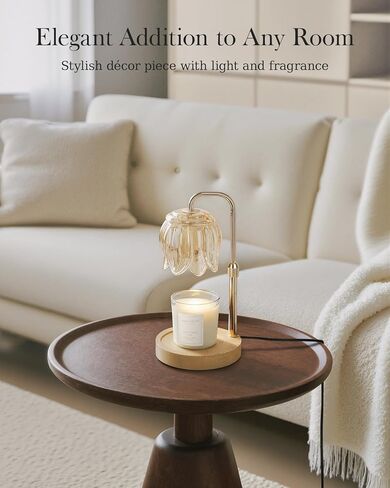 Candle Warmer Lamp with Timer Dimmable, Adjustable Height for Electric Candle Warmer Lamp, Wax Warmer Lamp for Birthday Gifts for Women, House Warming Christmas Gifts New Home Decor-Warm Oak Wood Base in Saudi Arabia