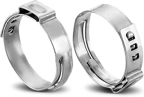 25PCS Single Ear Hose Clamps, 9.8-11.3mm 304 Stainless Steel Ear Clamps by MISPIRE, Stepless Hose Clamps Cinch Rings for Automotive, Home Appliance Line and Plumbing in Kuwait