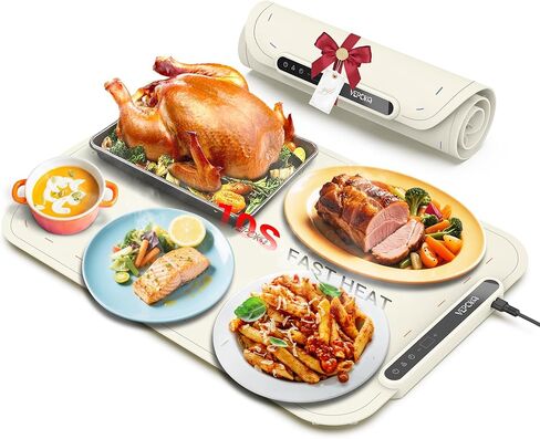 Food Warming Mat for Buffet, VEPOKA Food Warming Mats for Countertop, Silicone Heating Mat with 7 Temperature Levels& Auto Shut-Off, Food Warmers for Parties, Gatherings, Everyday Use in Saudi Arabia