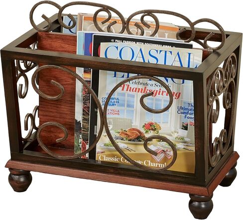 Touch of Class Ashburn Regal Walnut Magazine Newspaper Catalog Rack in Kuwait