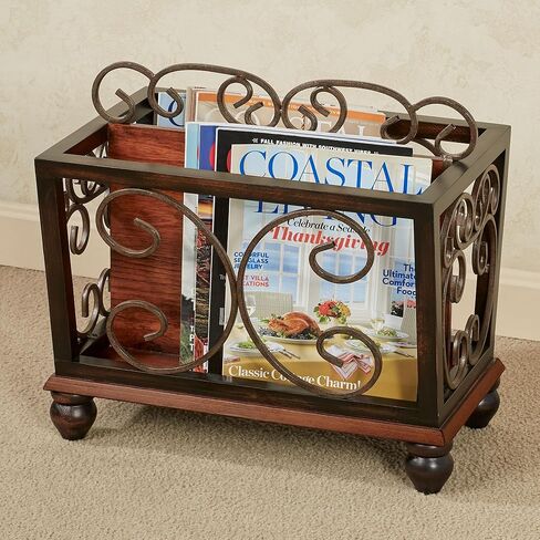Touch of Class Ashburn Regal Walnut Magazine Newspaper Catalog Rack in Kuwait
