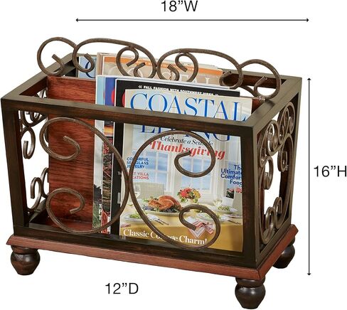 Touch of Class Ashburn Regal Walnut Magazine Newspaper Catalog Rack in Kuwait