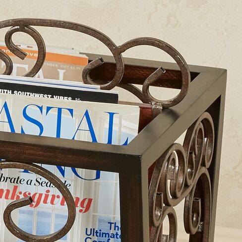 Touch of Class Ashburn Regal Walnut Magazine Newspaper Catalog Rack in Kuwait