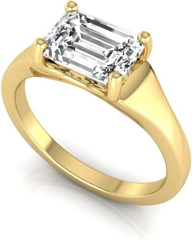 خاتم خطوبة سوليتير من الذهب عيار 2 قيراط من IGI معتمد من East West Lab Grown Diamond (E، VVS2) 14 قيراط للنساء in Kuwait