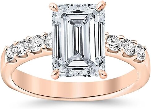 GIA معتمد 0.99 قيراط بالقرب من 1 قيراط قطع / شكل زمرد 14 قيراط من الذهب الأبيض الكلاسيكي مجموعة الشق خاتم الخطوبة الماس 4 الشق مع 0.52 قيراط، I اللون، SI2 حجر مركز الوضوح in Kuwait