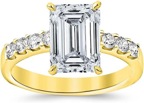 GIA معتمد 0.99 قيراط بالقرب من 1 قيراط قطع / شكل زمرد 14 قيراط من الذهب الأبيض الكلاسيكي مجموعة الشق خاتم الخطوبة الماس 4 الشق مع 0.52 قيراط، I اللون، SI2 حجر مركز الوضوح in Saudi Arabia