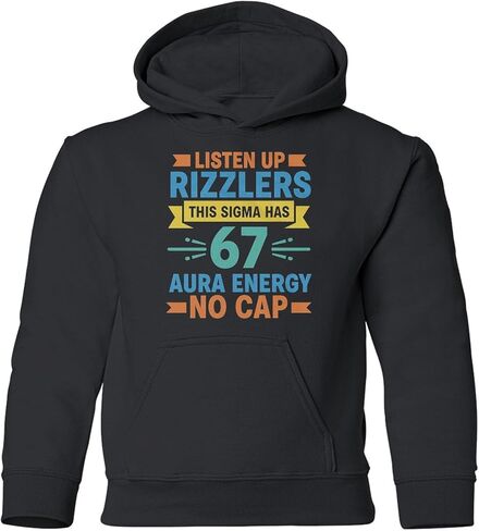 سترة بغطاء للرأس من Six Seven 6 7 Meme - Rizzlers Sigma 67 Aura Energy للشباب in Kuwait