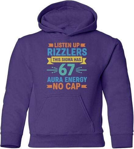سترة بغطاء للرأس من Six Seven 6 7 Meme - Rizzlers Sigma 67 Aura Energy للشباب in Kuwait