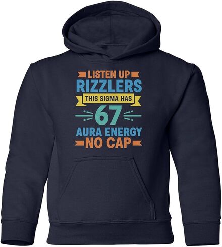 سترة بغطاء للرأس من Six Seven 6 7 Meme - Rizzlers Sigma 67 Aura Energy للشباب in Kuwait