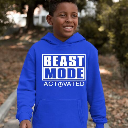 Activated Beast Mode Workout Gym Clothing Youth-Sized Hoodie, Soft Fleece, Graphic Design in Saudi Arabia