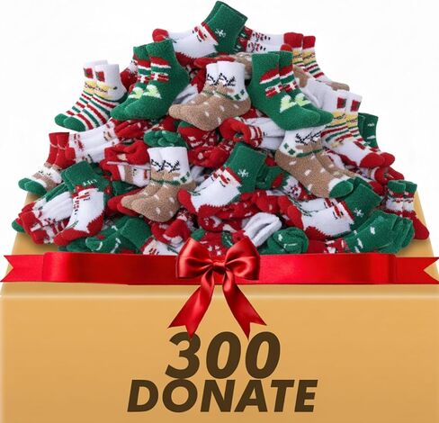 Foaincore 300 زوج من الجوارب الضبابية للكريسماس، جوارب نسائية غامضة، عيد الميلاد، عطلة عيد الميلاد، شتاء دافئ، مخطط، سانتا، هدية عيد الميلاد، جوارب قصيرة in Saudi Arabia