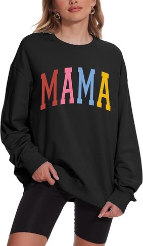 Vivimeng Mama Sweatshirts for Women Oversized Mom Sweatshirt In My Mama Era Crewneck Pullover Sweater in Saudi Arabia