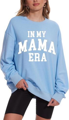 Vivimeng Mama Sweatshirts for Women Oversized Mom Sweatshirt In My Mama Era Crewneck Pullover Sweater in Saudi Arabia