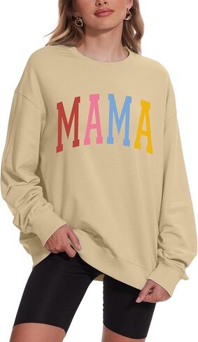 Vivimeng Mama Sweatshirts for Women Oversized Mom Sweatshirt In My Mama Era Crewneck Pullover Sweater in Saudi Arabia
