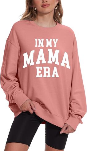 Vivimeng Mama Sweatshirts for Women Oversized Mom Sweatshirt In My Mama Era Crewneck Pullover Sweater in Saudi Arabia