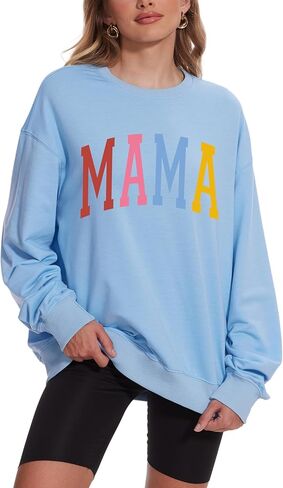 Vivimeng Mama Sweatshirts for Women Oversized Mom Sweatshirt In My Mama Era Crewneck Pullover Sweater in Saudi Arabia