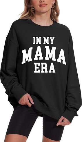 Vivimeng Mama Sweatshirts for Women Oversized Mom Sweatshirt In My Mama Era Crewneck Pullover Sweater in Saudi Arabia