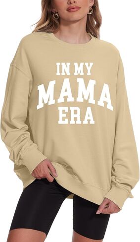Vivimeng Mama Sweatshirts for Women Oversized Mom Sweatshirt In My Mama Era Crewneck Pullover Sweater in Saudi Arabia